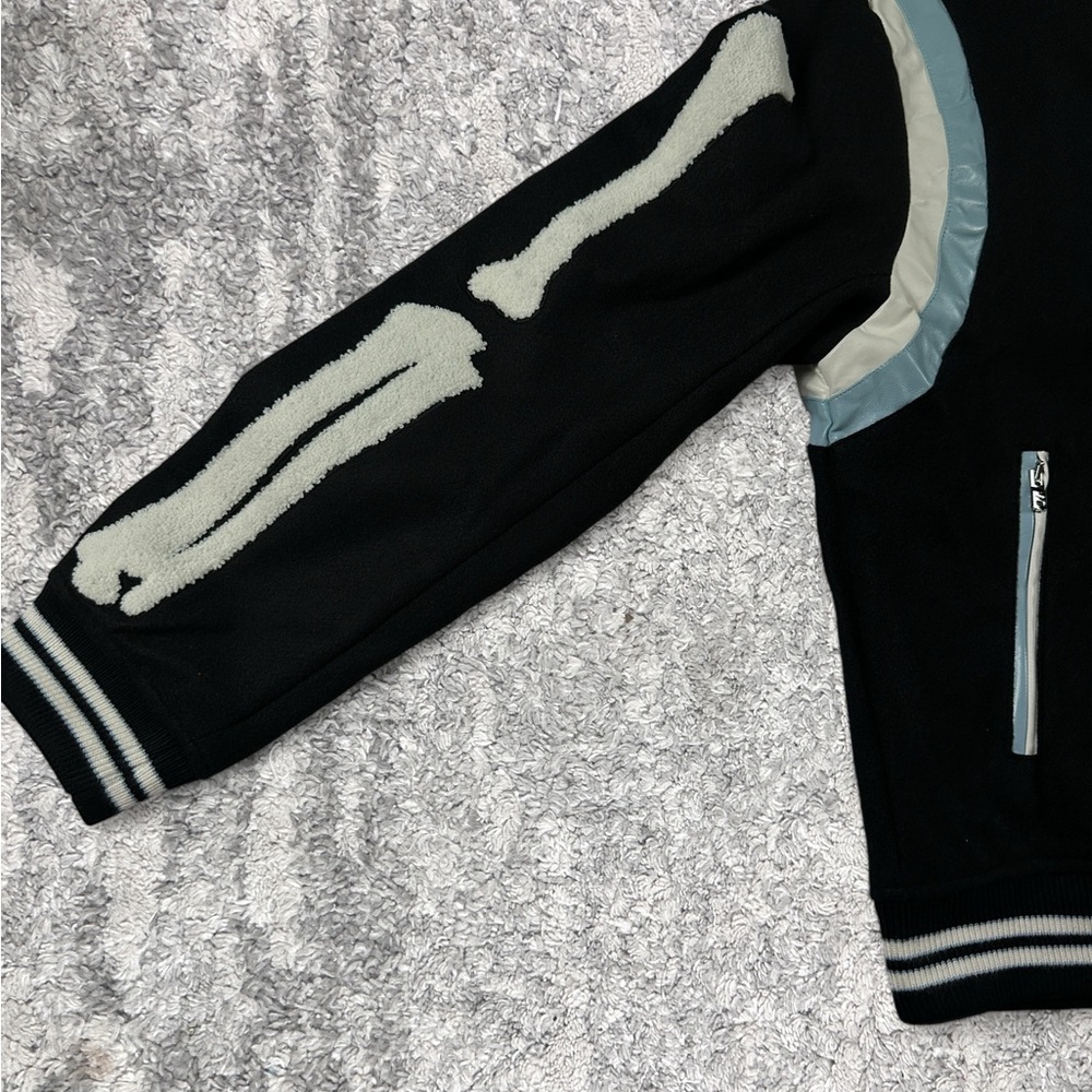 NWT Amiri Bones Varsity Jacket Black Mens Size Large - Picture 5 of 5